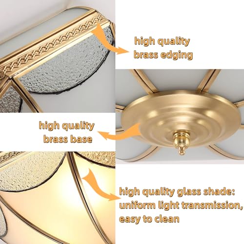 24 Inch Large Mid Century Modern Brass Flush Mount Ceiling Light