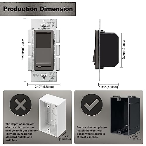 5 Pack Matte Brown Dimmer Light Switch (5 Count)