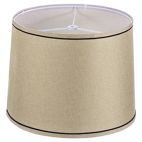 Lamp shades for Table Lamps 11.4" Top x 12.6" Bottom x 9.8" High Drum Lamp shades for Floor Lamps Medium Linen Lampshade Easy Assembly for Lamp Replacement