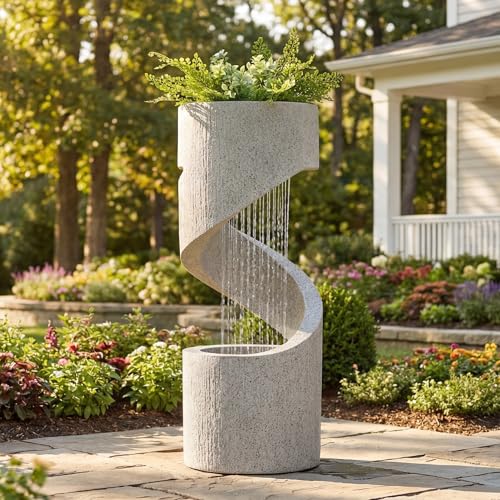 Outdoor Water Fountain with LED Light