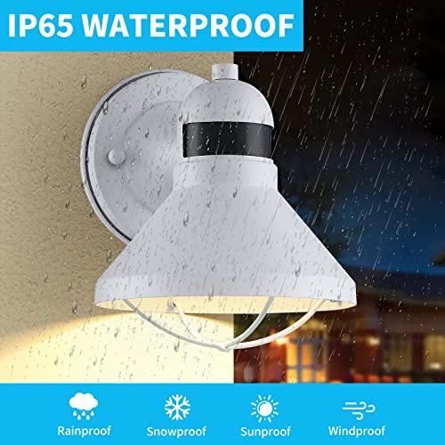 Dusk to Dawn Motion Sensor Outdoor LED Barn Light Fixture White