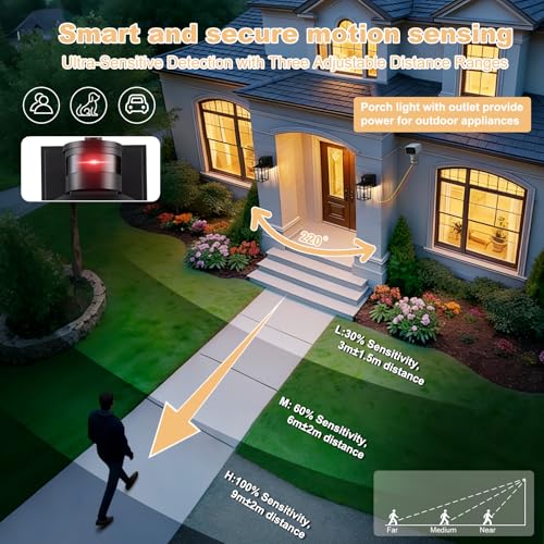 Porch Light with GFCI Outlet with Remote