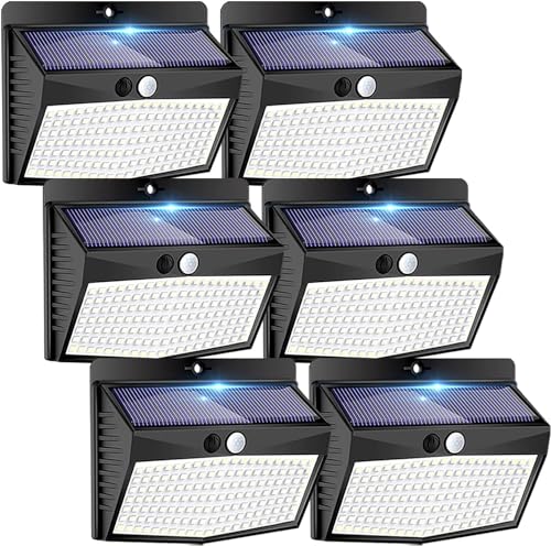 6 Pack Solar Motion Sensor Lights Outdoor Waterproof with 3 Modes (6 Count)