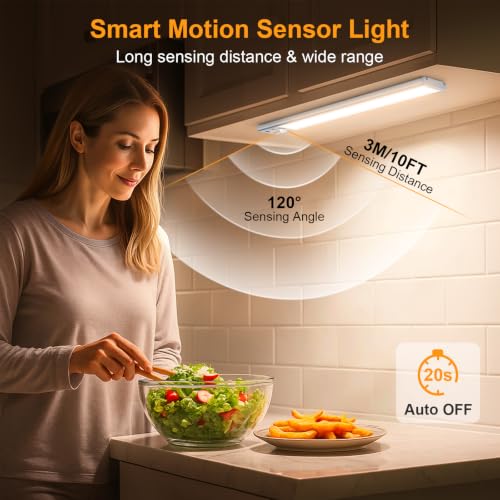 10.2inch Under Cabinet Lighting Rechargeable 2 Pack (2 Count)