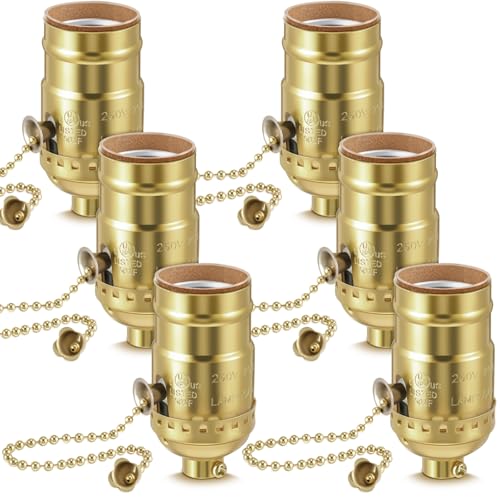 6 Pcs Pull Chain Lamp Socket Replacement (6 Count)