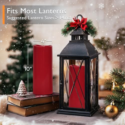4"x10" Burgundy Flameless Candles (2 Count)