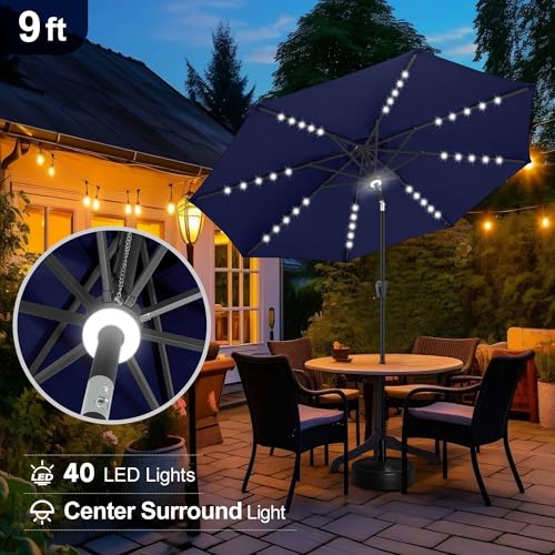 Solar Patio Umbrella with a Centre Light