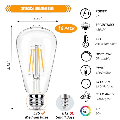 16 Pack Dimmable LED Light Bulbs 40W Equivalent (16 Count)