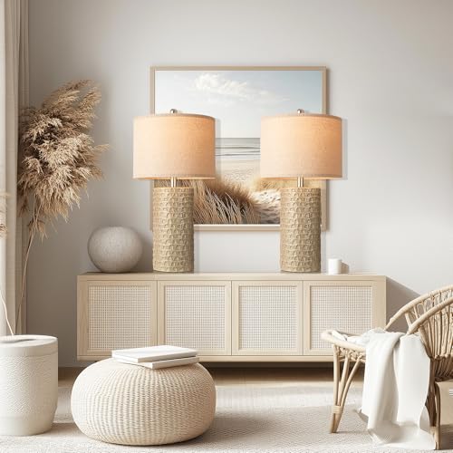 23" Modern Ceramic Table Lamp Set of 2 (2 Count)