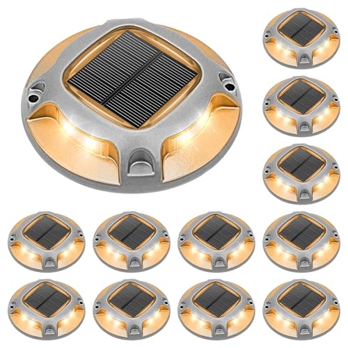 Solar Driveway Lights Dock Deck Lights 12 Pack (12 Count)