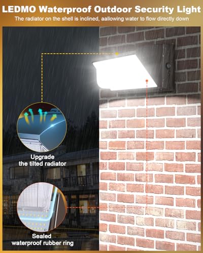 120W LED Wall Pack Light 4 Pack Dusk to Dawn with Photocell Outdoor Commercial Industrial Lights 840W HPS HID Equivalent 5000K Security Flood Lighting for Buildings (4 Count)