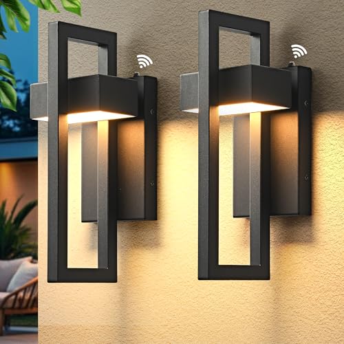 Dusk to Dawn Outdoor Wall Lights Modern LED Exterior Lighting Fixtures (2 Count)