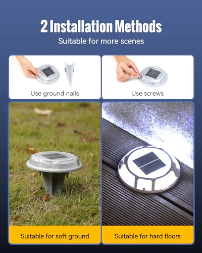 Solar Driveway Dock Lights Waterproof 4 Pack (4 Count)