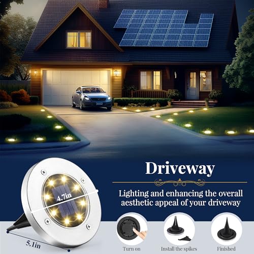 Solar Ground Lights Outdoor (12 Count)