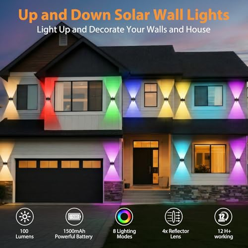 16PACK Solar Sconce Lights Outdoor