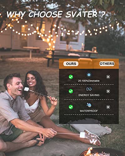 200 FT Outdoor String Lights for Outside Patio 104 Bulbs Waterproof (200 Foot)