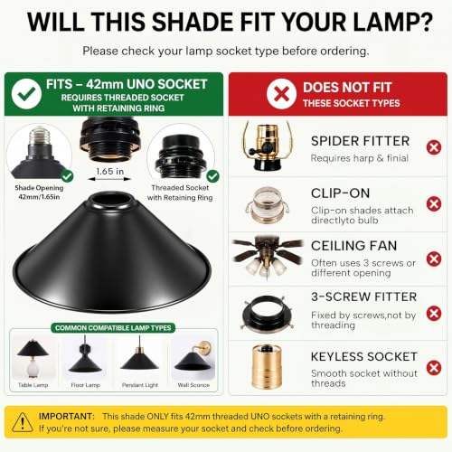 4 Pcs Black Dome Lamp Shade Replacement (4 Count)