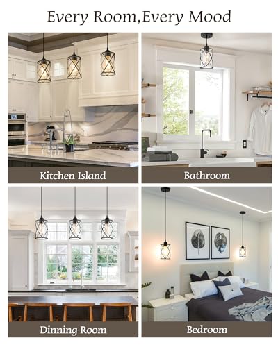 Glass Pendant Lights Kitchen Island 2 Pack (2 Count)