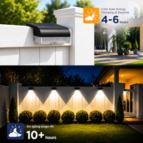 16PK Solar Fence Lights Outdoor Waterproof (16 Count)