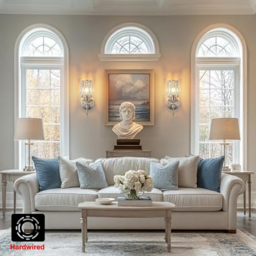 Hardwired Crystal Wall Sconces Set of 2 (2 Count)