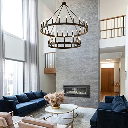 48" Wagon Wheel Chandelier 36