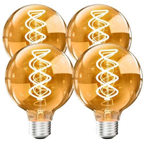 4PCS G80 Vintage Edison Light Bulbs Dimmable for Home (2 Count)