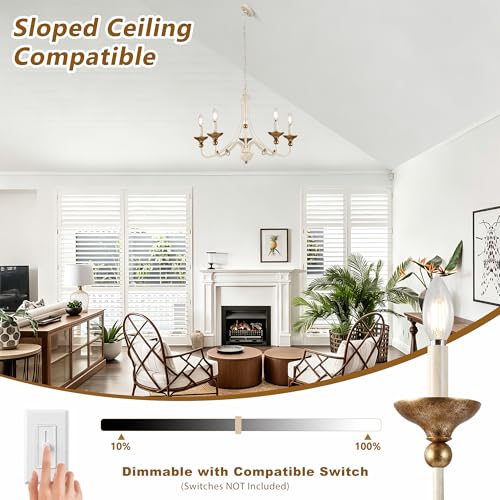 27.1" French Country Chandeliers for Dining Room