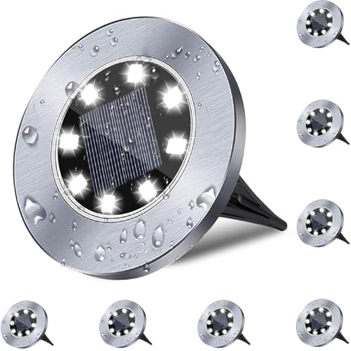 4.6 Inch Diameter Solar Ground Lights (8 Count)