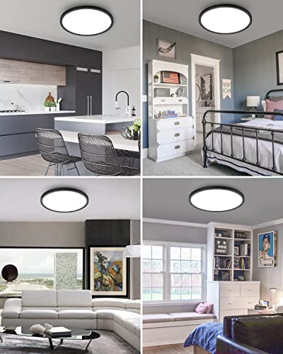 2PACK Flush Mount LED Ceiling Light Fixture Black (2 Count)