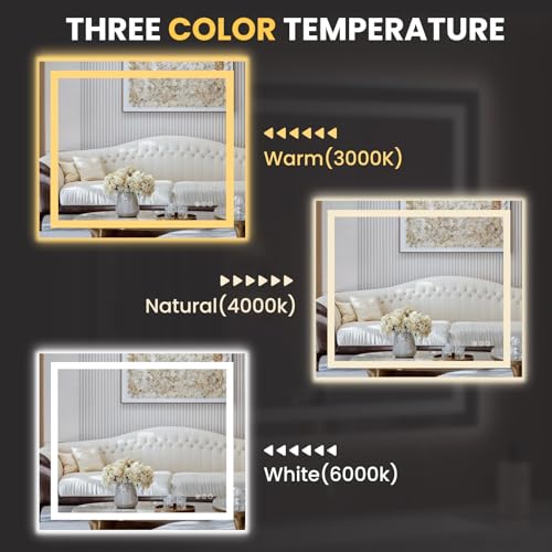 40"X34" LED Bathroom Mirror with Lights