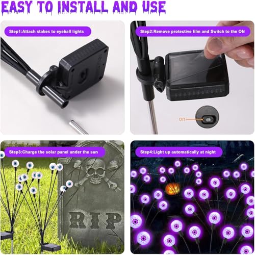 Halloween Decorations Outdoor Solar Scary Eyeball Light (10 Count)