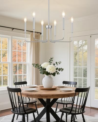 6 Light Brushed Nickel Chandelier