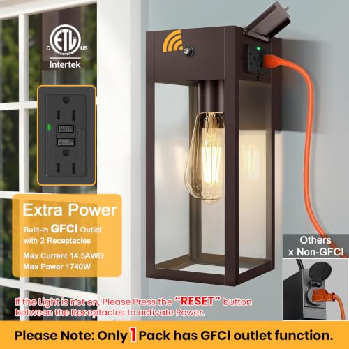 Porch Lights with Outlet (2 Count)
