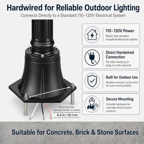 84" Outdoor Lamp Post Light