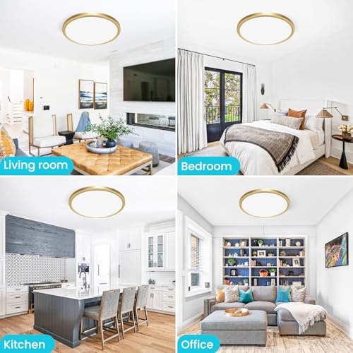 12 Inch LED Ceiling Light Golden (2 Count)