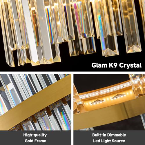 Gold Led Modern Crystal Chandelier