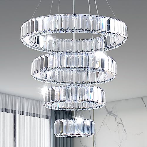 4 Ring Adjustable Crystal Chandelier