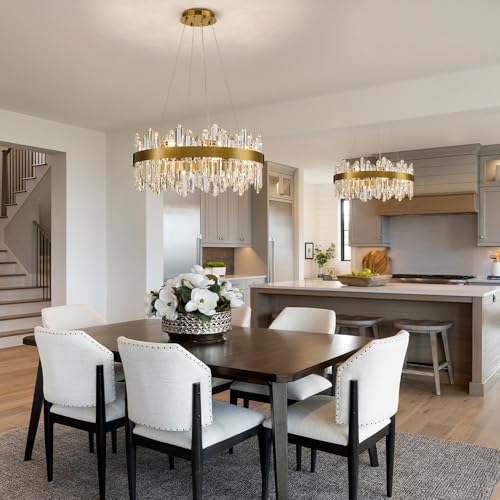 Gold Modern Oval Crystal Chandelier