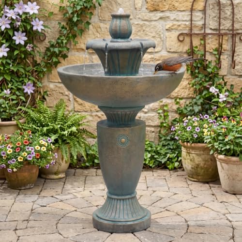 33H Italian Outdoor Water Fountain with LED Lights