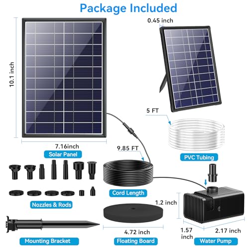 Solar Fountain Pump with 3600mAh Battery Backup