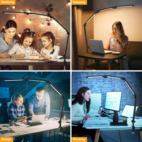 Bright LED Desk Lamp with Clamp