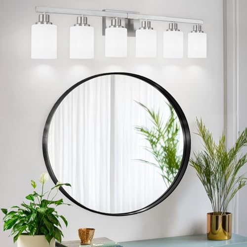 6 Light Bathroom Vanity Light Nickel Bathroom Vanity Lights 36.8in