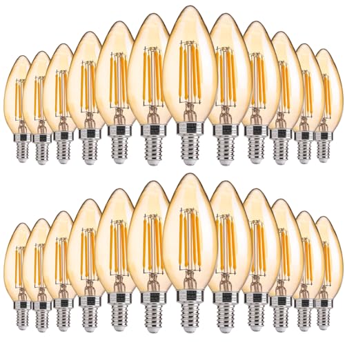 Amber LED Candelabra Light Bulbs 40W Equivalent (24 Count)