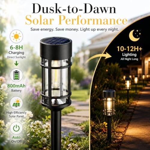 12 Pack Solar Lights Pathway Outdoor (12 Count)