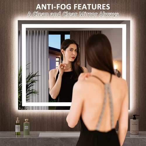 39.4"x31.5" LED Bathroom Mirror with Lights