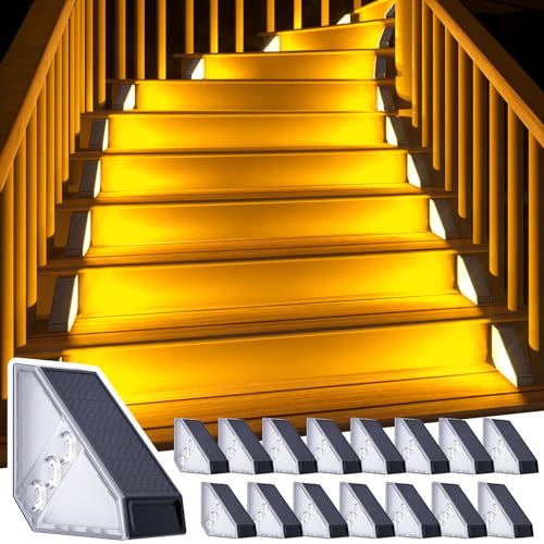Solar Stair Lights Outdoor Waterproof (16 Count)