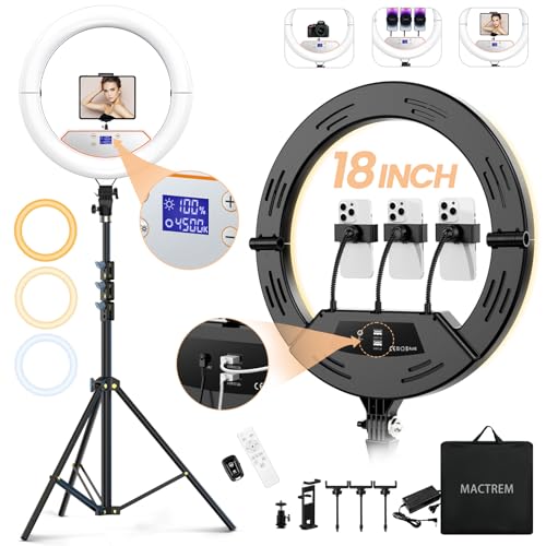 18" Foldable Ring Light with Stand for iPhone ipad