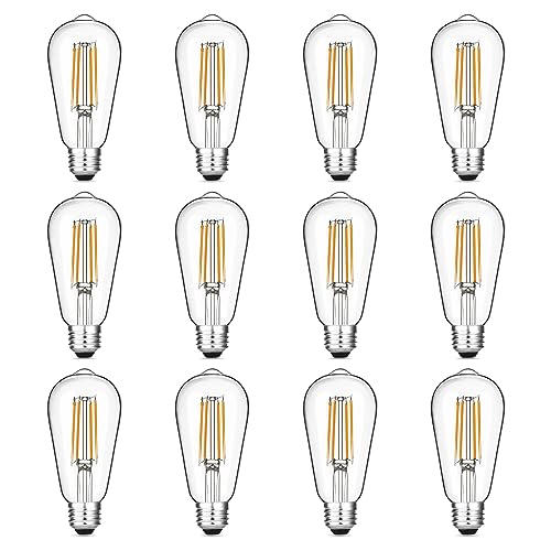 12 Pack Vintage LED Edison Light Bulb 60W Equivalent (12 Count)