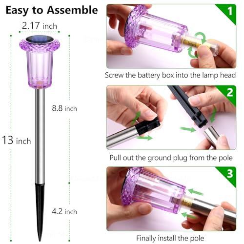 Solar Halloween Lights Outdoor 15 Pack Purple LED Halloween Decor (15 Count)