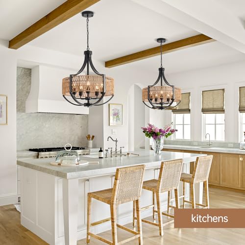 20" Rattan Chandelier